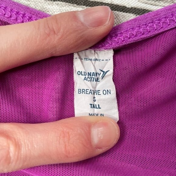 Old Navy Active Breathe On Tee T Shirt Crewneck Pink Purple S SM Small Tall ST - Picture 8 of 12